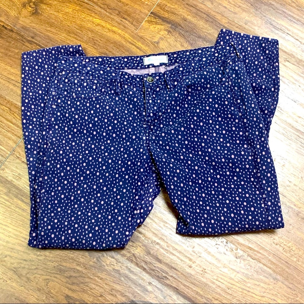 Madewell Pants Womens size 31 Purple Skinny Ankle Polka Dot Corduroy Bottoms